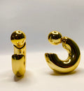 C-Shaped gold hoops